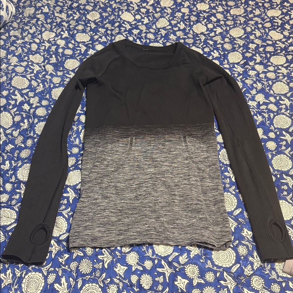Lululemon Athletica Black and Gray Long Sleeve Shirt